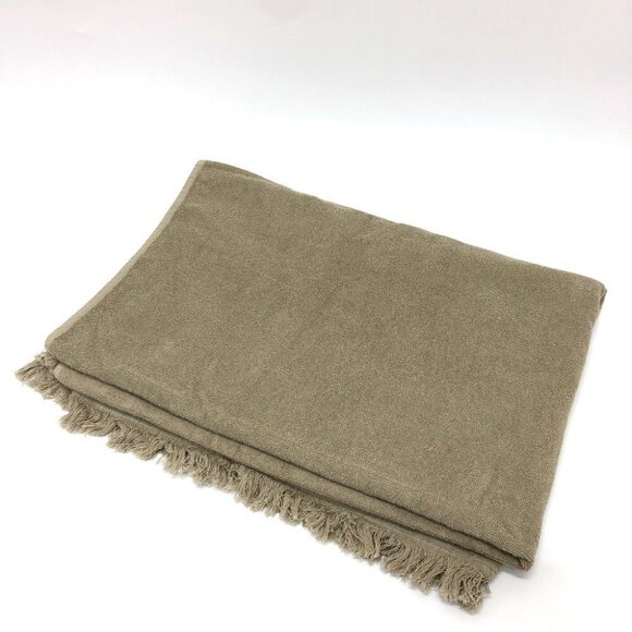 HERMES fringe Yachting logo Beach towel cotton Gray Based - Picture 5 of 15